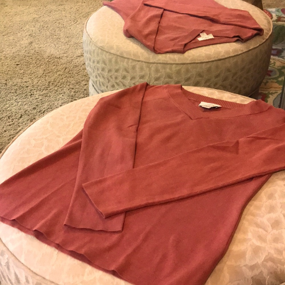 LOFT Silk Blend V Neck Top